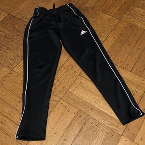 Kids Unisex Adidas Zippered Bottom Leggings